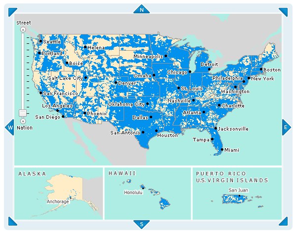 att landline outage map