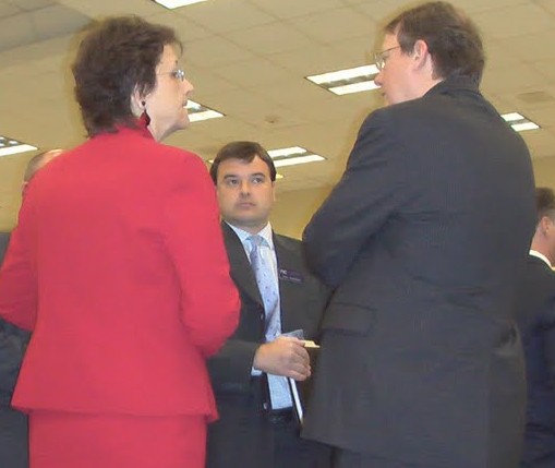 Rep. Avila with Marc Trathen, Time Warner Cable's top lobbyist (right) Photo by: Bob Sepe of Action Audits