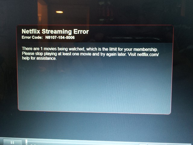 As of late this morning, Netflix was still delivering this error message.