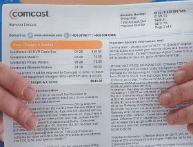 sample comcast cable bill