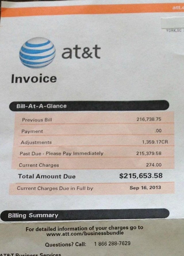 att phone bill pay phone number