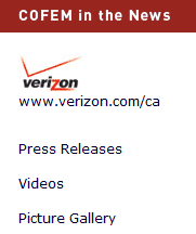 COFEM: Verizon is so important to this group, the company is linked from its home page.
