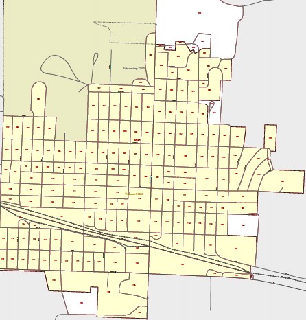 Each rectangle represents one census block within one census tract that partially covers Greeley County. Under the proposed legislation, a community provider would have to visit every census block to verify whether a private company is capable of providing service, including satellite Internet access.