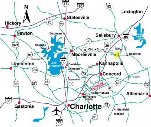 Charlotte, N.C. is surrounded by community providers like Fibrant in Salisbury and MI-Connection in the Mooresville area.