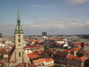 The city center of Bratislava