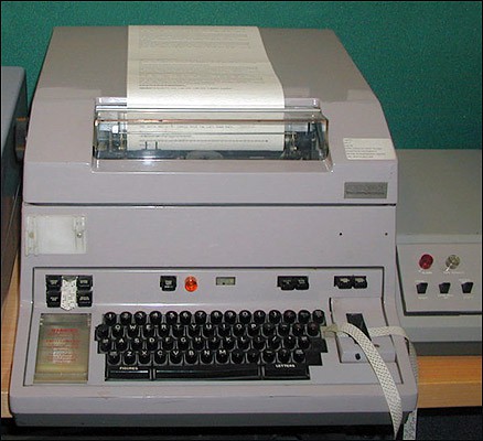 A Telex machine in use during the 1970s.