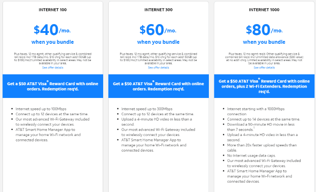 att new customer internet deals