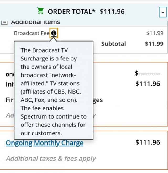 Stop the Cap! » Charter Spectrum Finally Shows 11.99 “Broadcast TV Fee