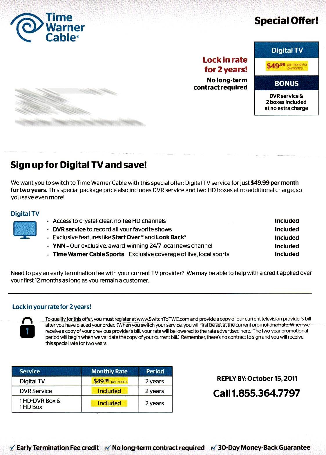 Time Warner Cable Legacy Offers In An Area Not Yet Switched To Charter