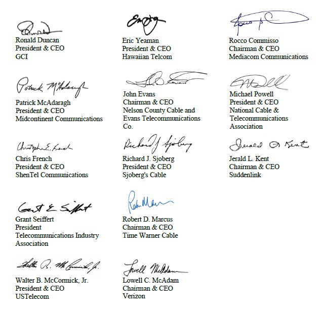 Part of the Problem?: The CEOs that signed the letter.