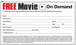 Comcast Cable out again? No refunds, but enjoy a free movie on us if and when your service is restored.