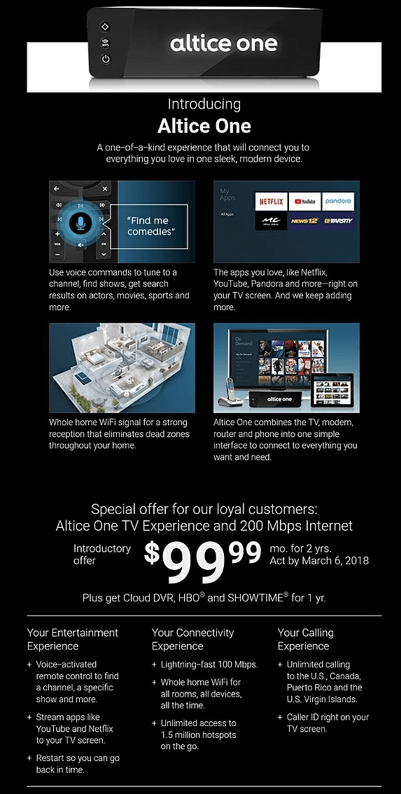 Stop the Cap! » Altice USA 90 of Our New Customers Want Broadband Speeds 100+ Mbps