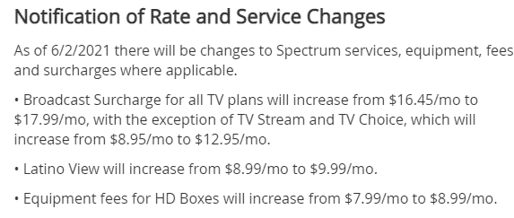 spectrum cable broadcast tv fee